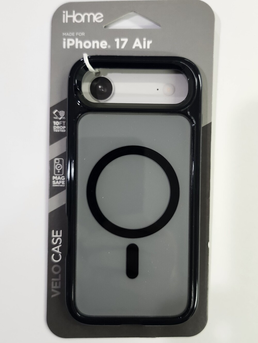 iHome Magsafe Velo Case for iPhone 17 Air, Shockproof, MagSafe Compatible, Black